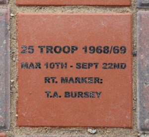 25 TROOP 1968/69 - RT MARKER: T.A. BURSEY